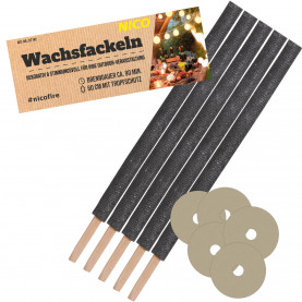 Wachsfackel, 60 cm, 5er-Beutel